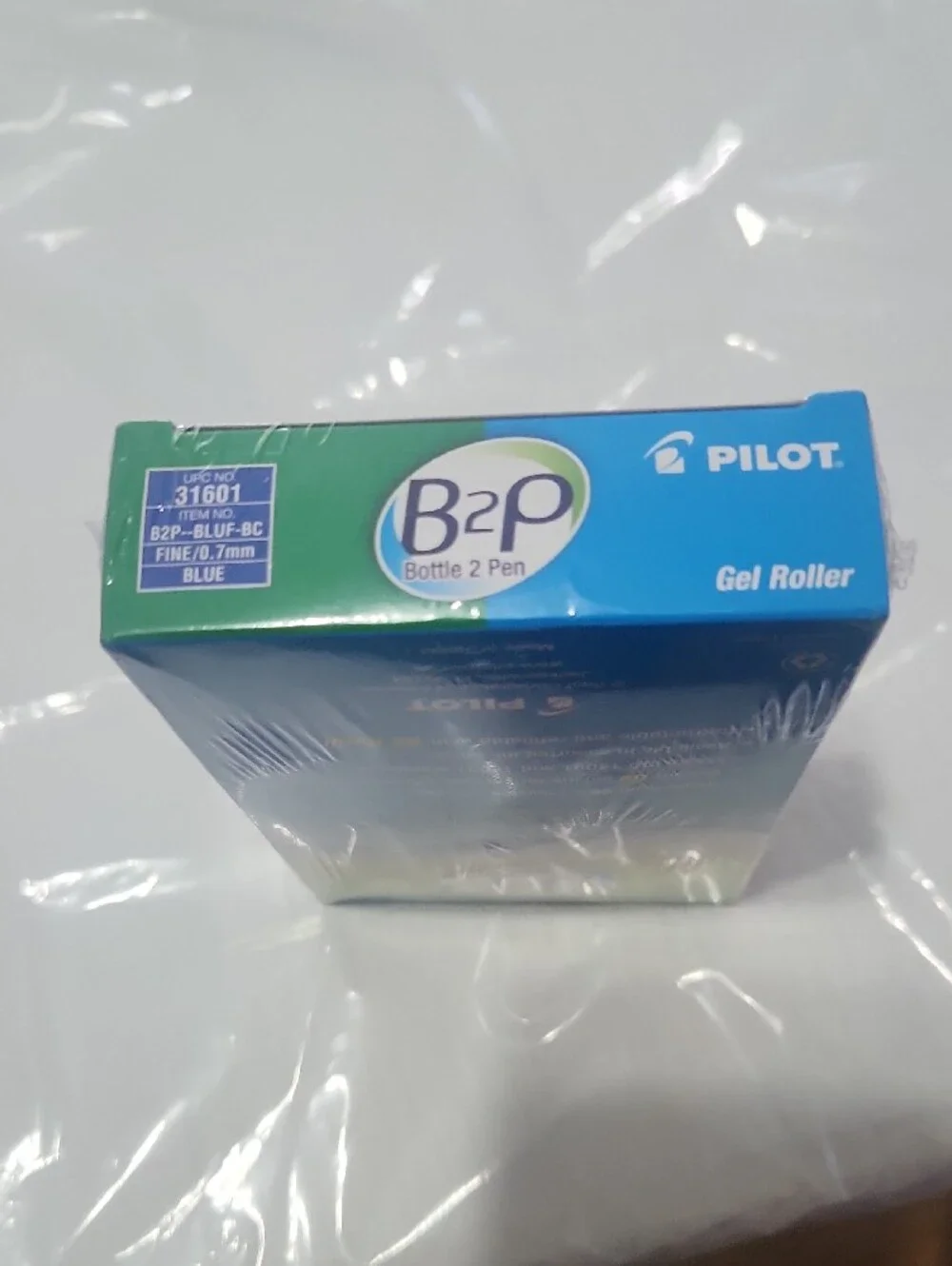 Bottle to Pen B2P Retractable Gel Roller Blue ink & Barrel Pilot fine .7m school